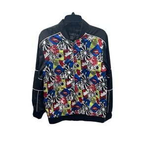 Mens Jacket G-Net Jacket Windbreaker Black Lips Red Retro Size Small